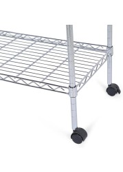 Mobile 5-Shelf Storage Unit (76 x 35.5 x 152 cm, Silver)