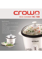 Crownline Rice Cooker, RC 169 (1 L, 400 W)