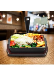 Raj Rectangular Sizzler Tray W/ Holder (21 x 13 cm)