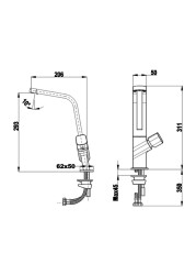 Teka Single Lever Kitchen Tap, ICO 915 Titanium