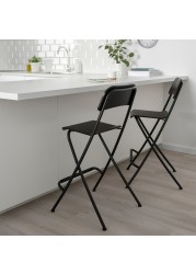 FRANKLIN Bar stool with backrest, foldable