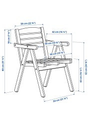 FALHOLMEN Chair with armrests, outdoor