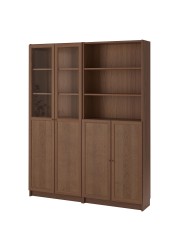 BILLY / OXBERG Bookcase with panel/glass doors