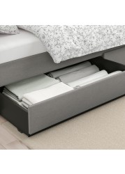 HAUGA Upholstered bed storage box