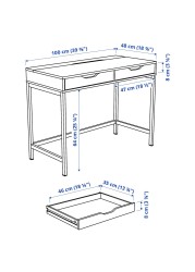 ALEX/LÅNGFJÄLL / KALLAX Desk and storage combination