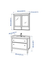 HEMNES / ODENSVIK Bathroom furniture, set of 4