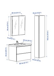 GODMORGON / ODENSVIK Bathroom furniture, set of 5