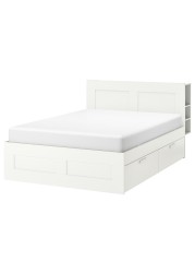 BRIMNES Bed frame w storage and headboard