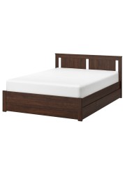 SONGESAND Bed frame with 2 storage boxes