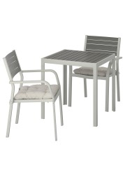 SJÄLLAND Table+2 chairs w armrests, outdoor