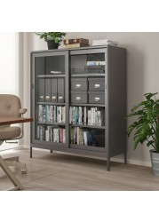 IDÅSEN Cabinet with sliding glass doors