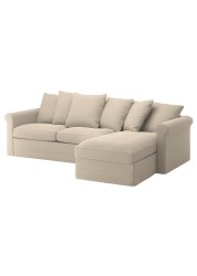 GRÖNLID Cover 3-seat sofa-bed w chaise lng