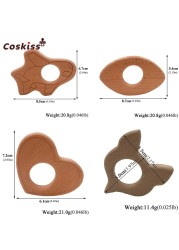 Lovely Cartoon Wood Teether 10pcs Pure Natural Animal Shaped Baby Teething Nursing Wood Teether Baby Girl DIY Pendant Toys