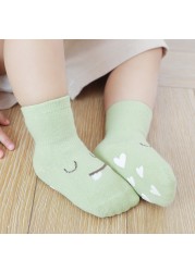 LAUDKA Spring Autumn Baby Girls Boys Cotton Socks Cartoon Rubber Anti-slip Socks Boys Sport Boat Socks Four Seasons