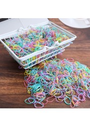 1000pcs Elastic Hair Bands Ponytail Hairband Colorful Rubber Band Scrunchies Disposable Baby Hair Accessories Cute Hair Ties