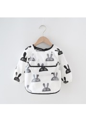 Baby Kids Toddler Long Sleeve Waterproof Scarf Art Smock Feeding Bib Pocket Infant Boys Girls Burp Cloths Bandana Bibs