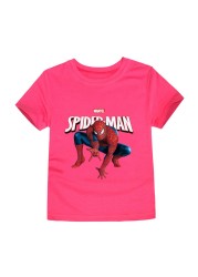 Pure cotton cartoon Disney Spiderman print boy T-shirt cotton short-sleeved children's clothing summer kids boy girl T-shirt