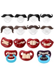 1/2pcs Baby Silicone Pacifier Funny Mustache Lip Shape Pacifier Doll Nipple Teething Toddler Pacy Orthodontic Soother Pacifier