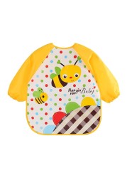 0-3Y Baby Bibs Cute Cartoon Animals Waterproof Children Colorful Bib Full Sleeve Bibs Children Apron Long Sleeve Feeding Bibs