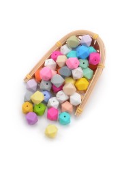 luvka 10pcs Silicone Beads Food Grade 14mm Hexagon Baby Teether Baby Teething Toy BPA Free Pendant Pacifier Pendant DIY