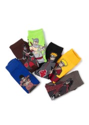 5 Pairs Naruto Cartoon Anime Figure Socks Kakashi Jiraiya Sasuke Gaara Long Tube Socks Men Adult Casual Socks xxx Boy Game Socks