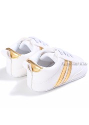 Soft Sole Leather Striped Boy Shoes Baby Girl Shoes Children Sport Running Shoes Newborn Baby First Walkers Toddler Kids Sneaker