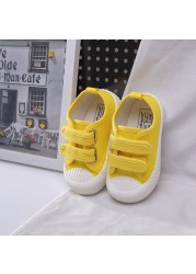 Boys Girls Candy Color Casual Shoes Toddler Kids Breathable Hook and Loop Shoes Luxury Soft Children Canvas Shoes Toddler Toddler