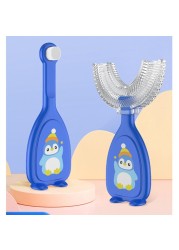 Q81A Children U Shape Toothbrush Soft Silicone Training Teeth Cleaning Toothbrushes