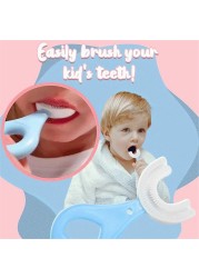 Baby Toothbrush U Shape 360 ​​Degree Teether Infant Toothbrush Silicone Toddler Toddler Toothbrush Oral Care Cleaning