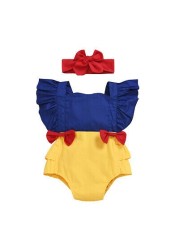 Ma & baby 0-24M Princess Newborn Baby Girls Romper Bow Ruffles Jumpsuit Sunsuit Birthday Party Baby Girls Clothes Costumes D35