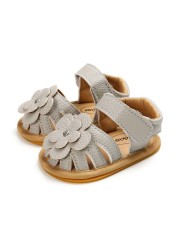 New Infant Baby Shoes Baby Boy Girl Shoes Toddler Flats Summer Sandals Flower Soft Rubber Sole Anti-slip Crib Shoes First Walker