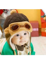 Baby Warm Toy Hats Winter Hats Toddler Boys Girls Pilot Hats Hooded Cap Winter Warm Hat Party Hats