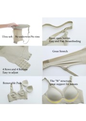 Seamless Nursing Bra for Women Ultra Comfort Support Breastfeeding Vest Bralette Wireless Removable Bra Pads V-Neck Clothes