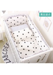 5 Piece Set Nordic Bed Bumper In Crib Cotton Crown Shape Baby Bed Bumpers Removable With Filling Baby Cot Bed Set