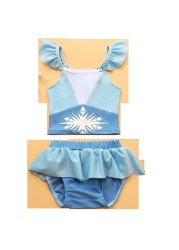 Princess Girls Bathing Suit One Piece Bathing Suit Kids Bathing Suit Snow White and Elsa Two Pieces Bathing Suit