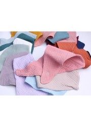 Baby Boy Bib Cotton Newborn Solid Color Triangle Scarf Feeding Saliva Towel Bandana Burp Cloths Boy Girl Shower Gifts