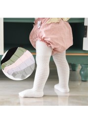 Spring Summer Infant Mesh Baby Pantyhose Baby Girls Princess Pantyhose Baby Socks Stripe Baby Socks White Soft Cotton Socks