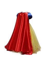 Girls Summer Princess Dress Fancy Snow White Puff Sleeve Dress Kids Birthday Party Fancy Dress Vestidos