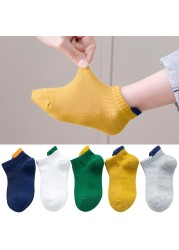 Soft Cotton Children Socks Cute Cartoon Casual Boys Socks Thin Mesh Summer 5pairs/lot Kids Socks Sport Baby Boy Socks 1-12 Years