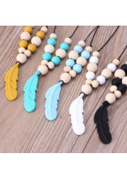 Baby Infant Silicone Feather Jewelry Teething Necklace Baby Nursing Chew Toys