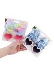 2pcs Newborn Photography Props Sunglasses Headband Set Baby Infant Photo Hair Band Glasses Sunglasses Kit