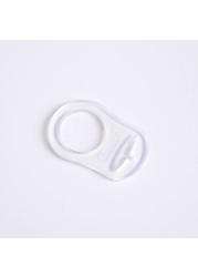 12pcs Transparent Silicone Button Ring Dummy Pacifier Holder Clip Adapter for Baby Mam Soother