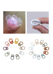 5pcs/lot Dummy Pacifier Holder Clip Adapter Ring Button Pattern Pacifier Adapter DIY Baby Shower Gift Accessories Baby Stuff