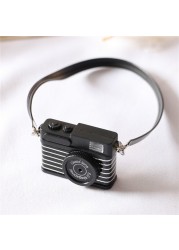 Newborn Photography Props Mini Camera Doll 1/12 Dollhouse Miniature Vintage Retro Camera Toy Baby Accessories