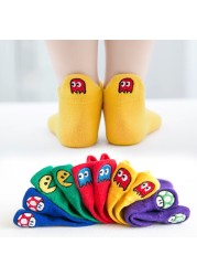 Soft Cotton Breathable Mesh Kids Socks Summer Short Tubes Baby Girls Socks New Born Boy Happy Socks Infant Clothes 5 Pairs