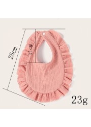 Baby Bibs Pleated Floral Gauze Muslin Baby Kids Bandana Feeding Burp Cloth Soft Newborn Infant Saliva Towel Girl Accessories