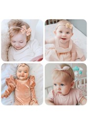 3pcs/lot Cute Bow Baby Headband for Girl Nylon Head Bands Turban Newborn Hair Bands for Kids Baby Hair Accessories