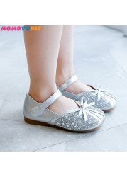 New Children Princess Shoes Baby Girls Flat Bling Leather Sandals Fashion Soft Sequins Kids Dance Party Shoes Sparkly