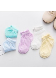 5pairs/pack Newborn Baby Socks Summer Thin Mesh Baby Socks for Girls Cotton Infant Baby Boy Socks Casual Sports Style 2020 New