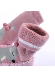 baby indoor sock shoes newborn baby socks winter thick terry cotton baby girl sock with rubber soles infant animal funny sock